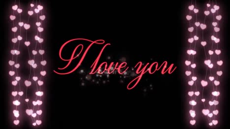 Animation-of-I-Love-You-on-black-background-