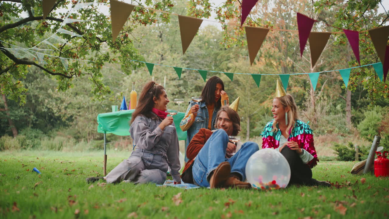 Friends Celebrating a Picnic in the Park
