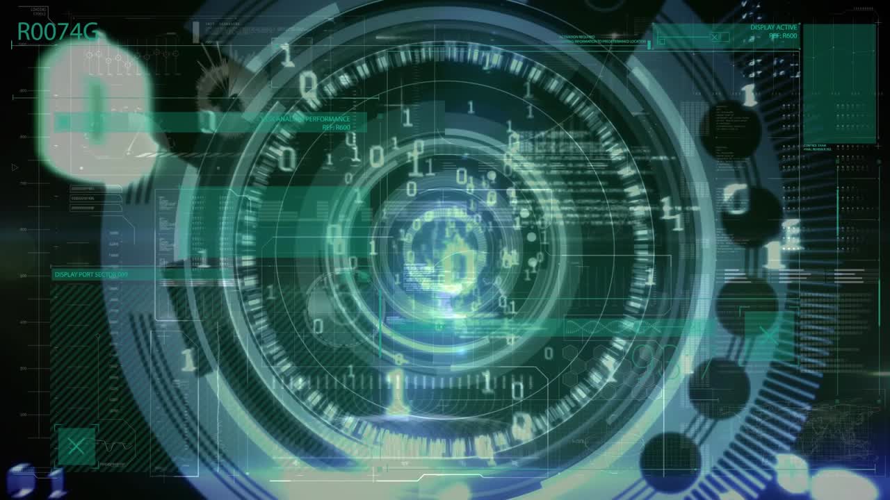 Animation of scope with binary coding data processing