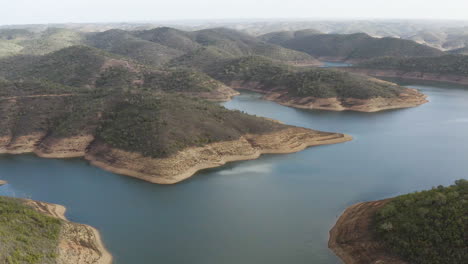 overview of the beautiful lake santa clara by drone