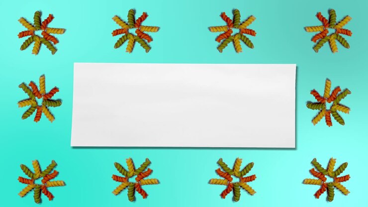 Eliche italian pasta stop motion animation, Aqua Menthe background.