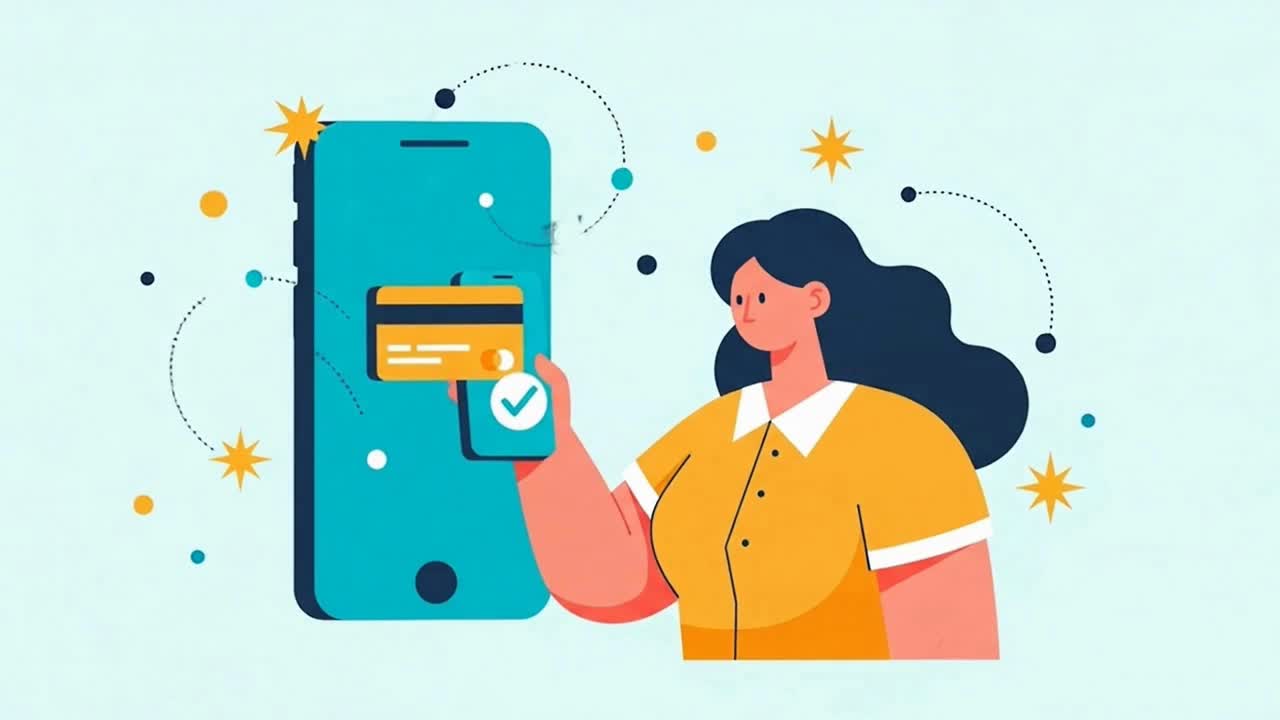Woman Making a Secure Online Payment with Credit Card