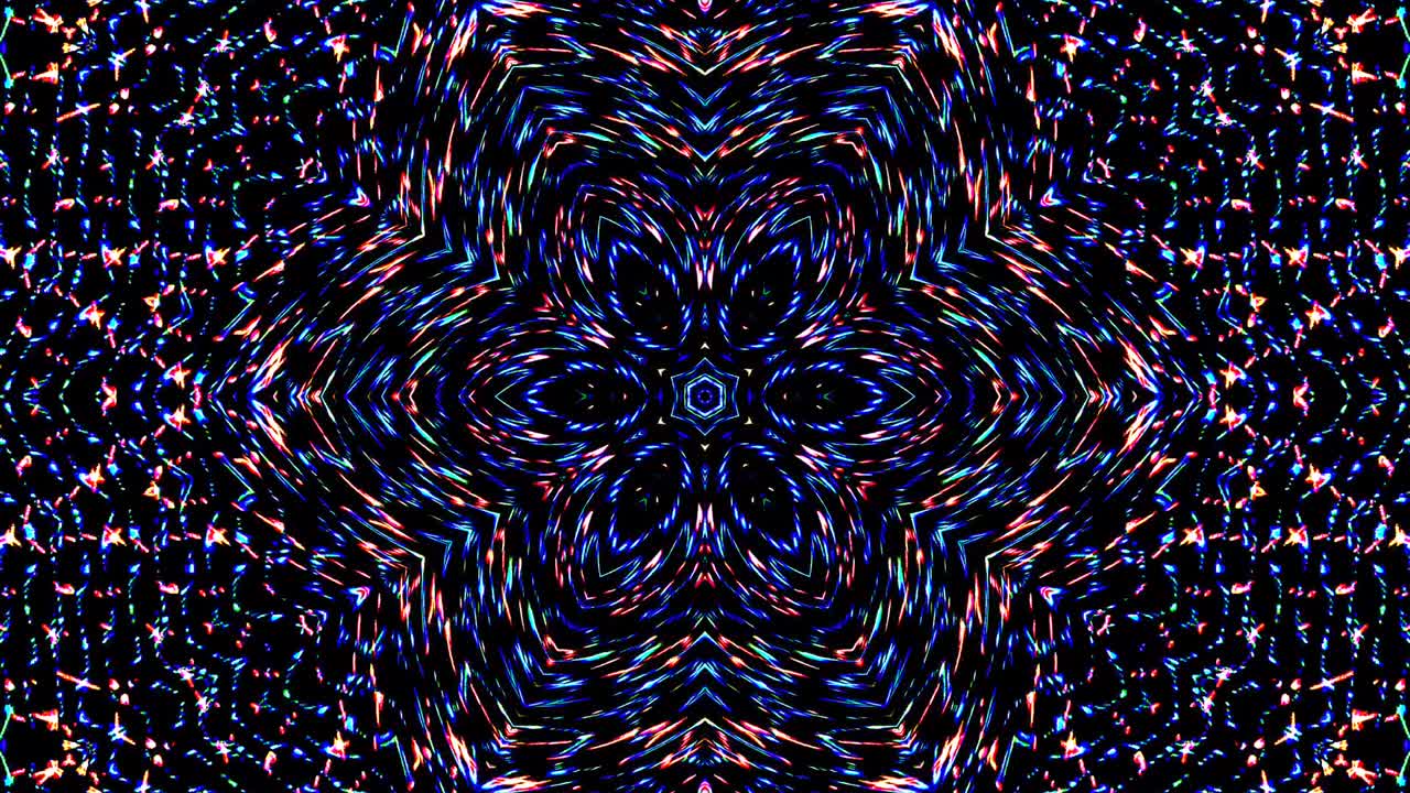 patrón de kaleidoscopio abstracto con colores completos. mandala mágica. 4k
