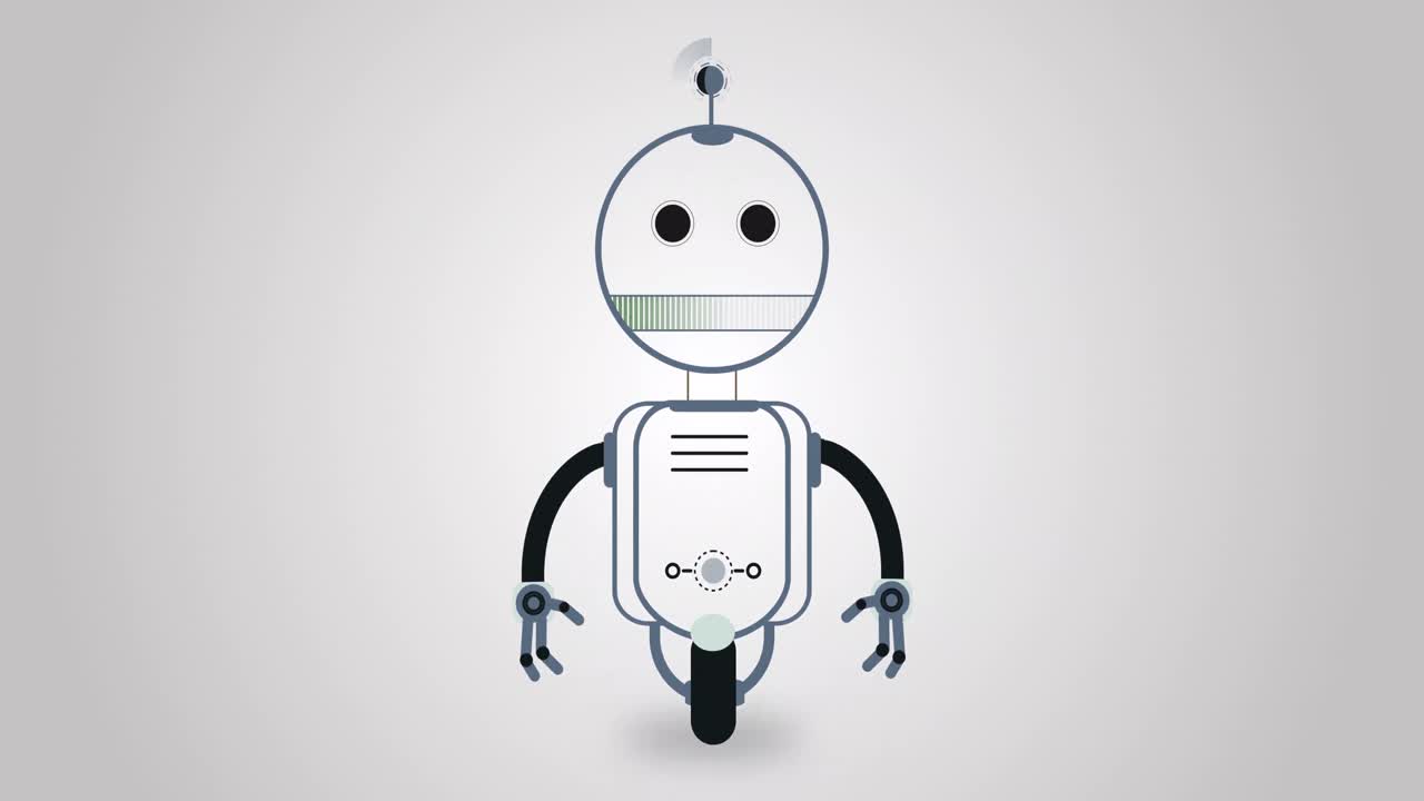 animación del icono del robot ai en un fondo blanco