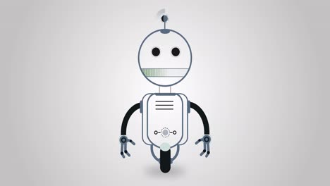 색 배경에 있는 ai 로 아이콘의 애니메이션