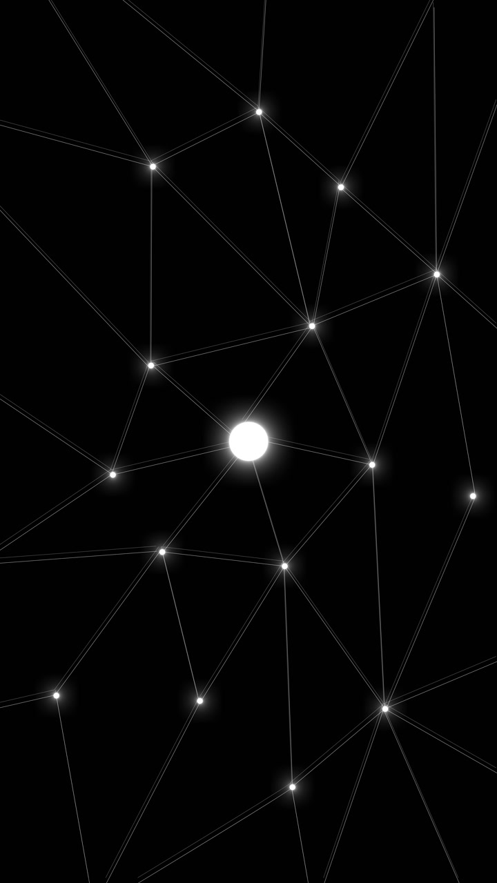 Abstract network connection background glowing white nodes linked lines and minimal dark space