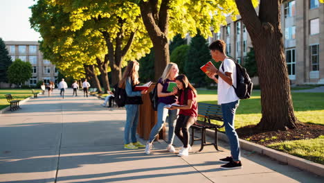 students on campus
