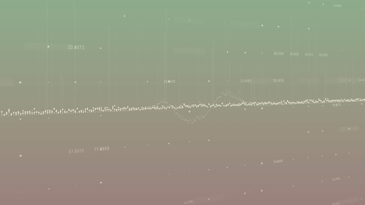 녹색 배경에 있는 금융 데이터 처리의 애니메이션