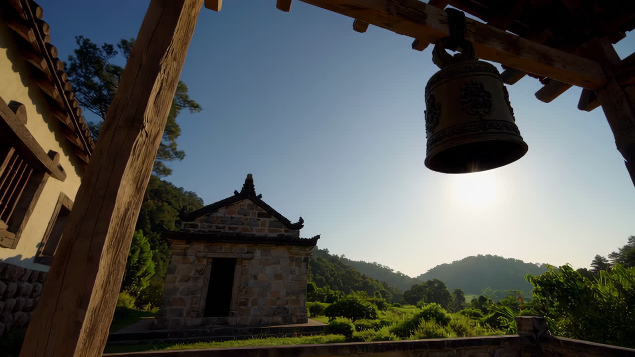Sunrise at a Traditional Asian Temple