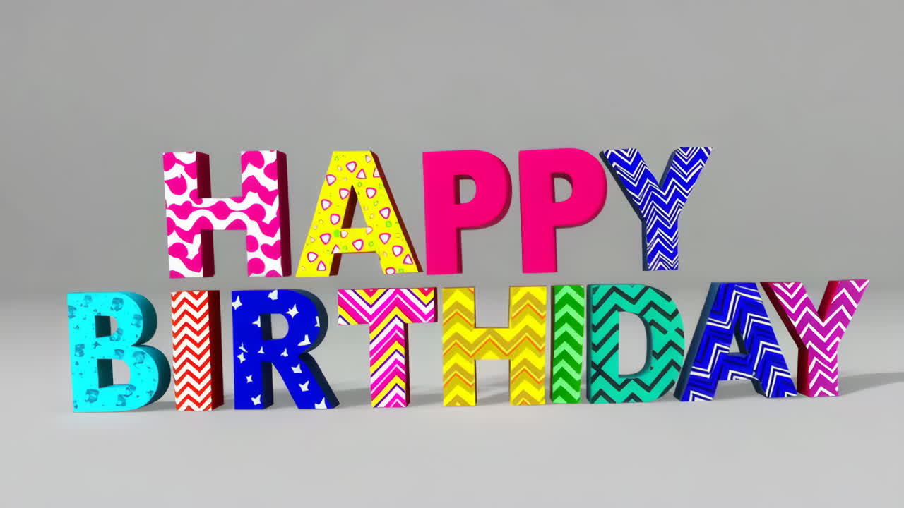 Colorful Happy Birthday Text Design