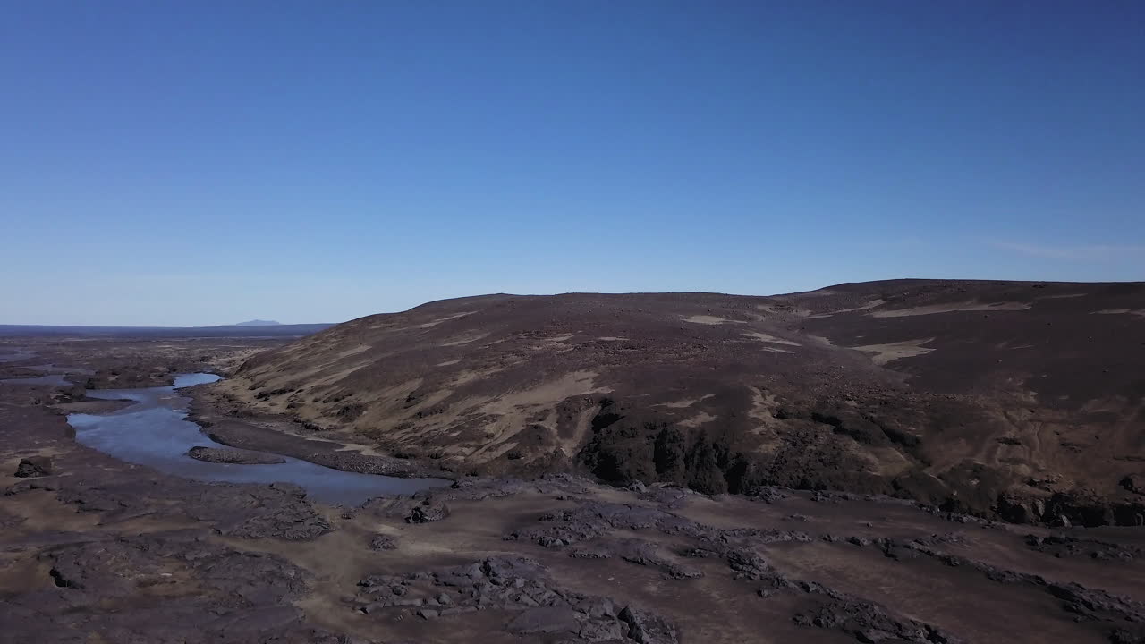 Icelandic lava fields aerial by drone