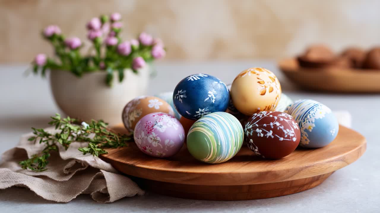 Decorated Easter Eggs with Flowers