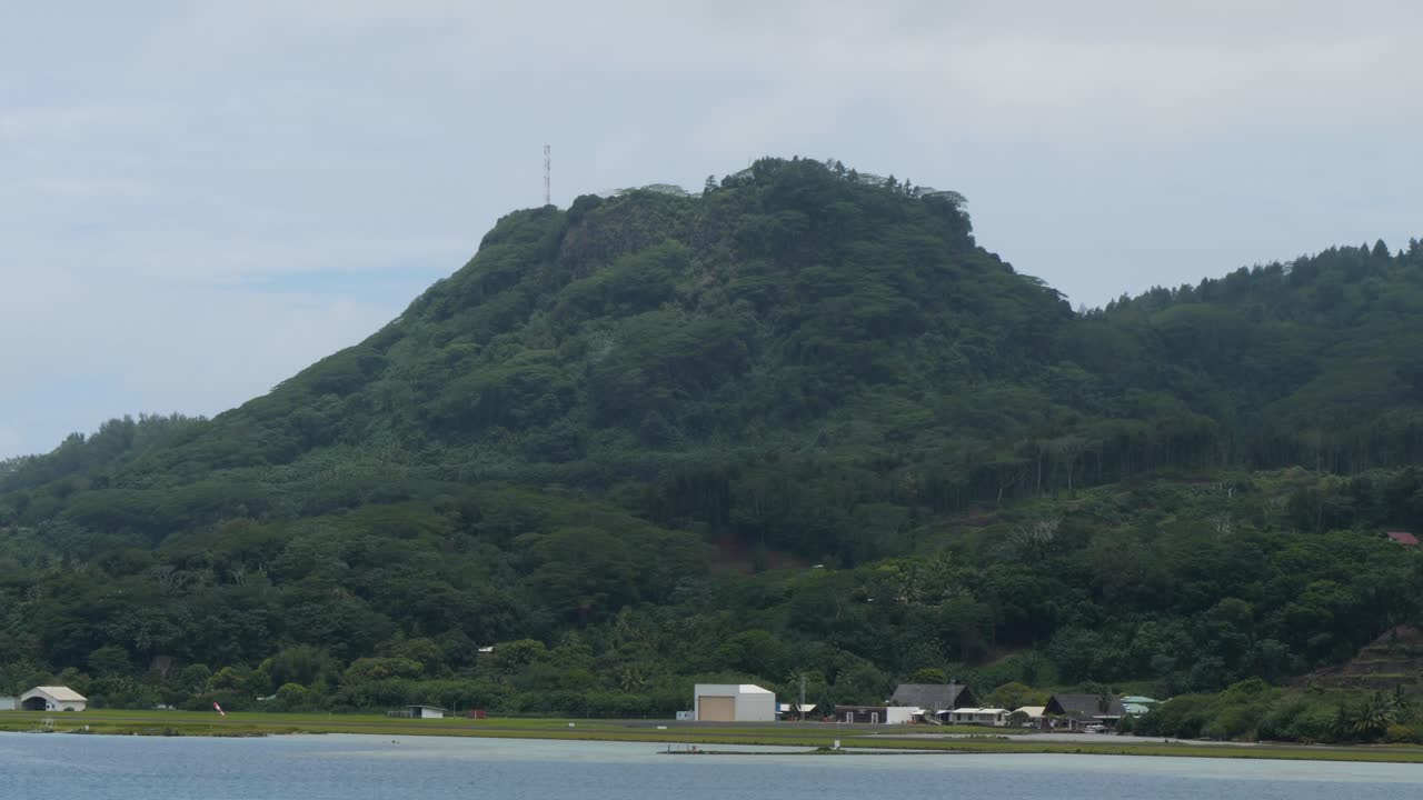 Tranquil Island Mountain Landscape with Airport