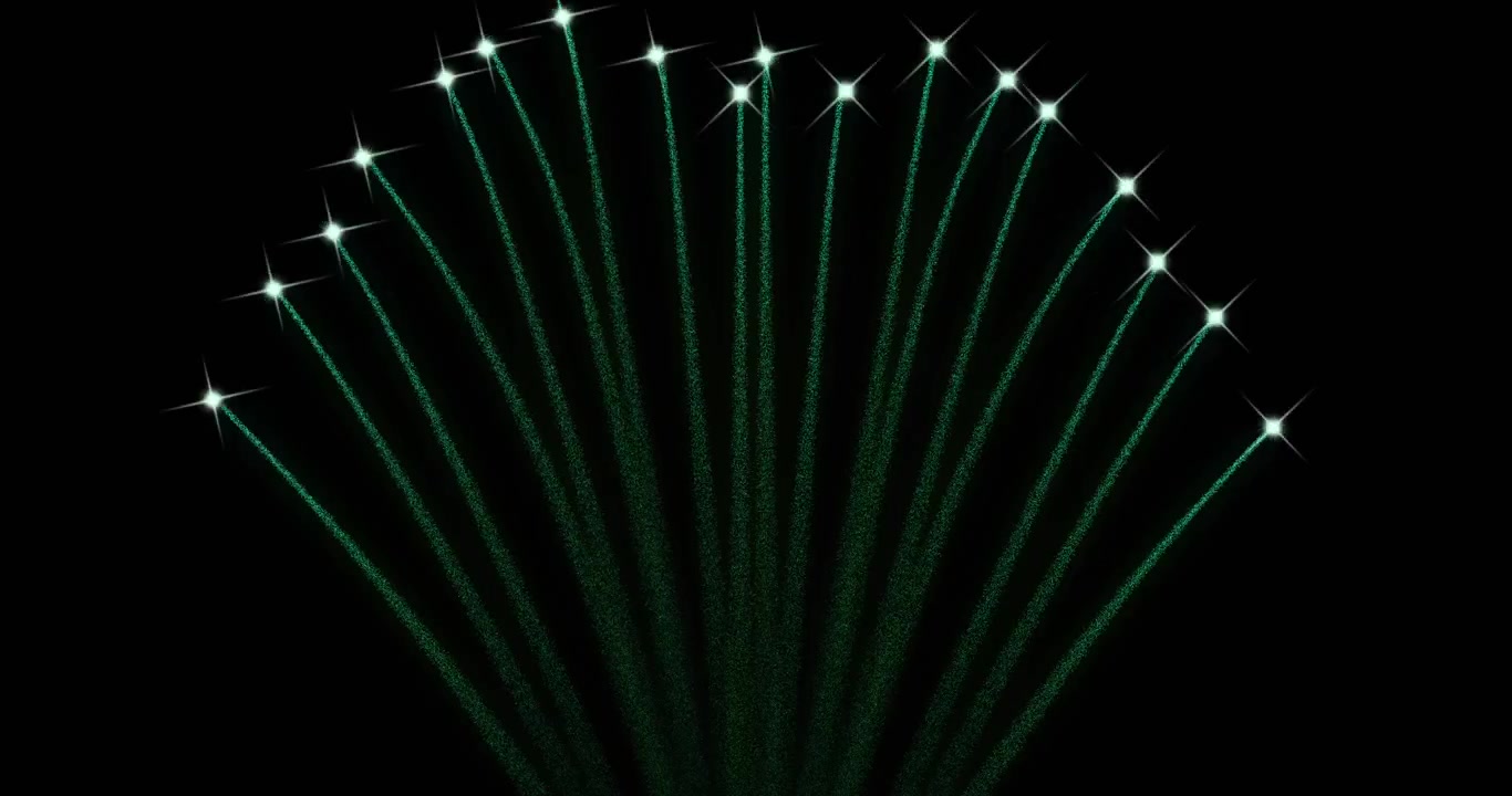 Animation of fireworks exploding over black background
