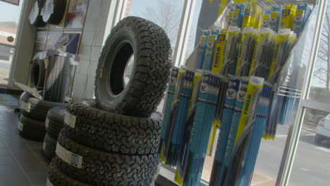 tires in a tire store