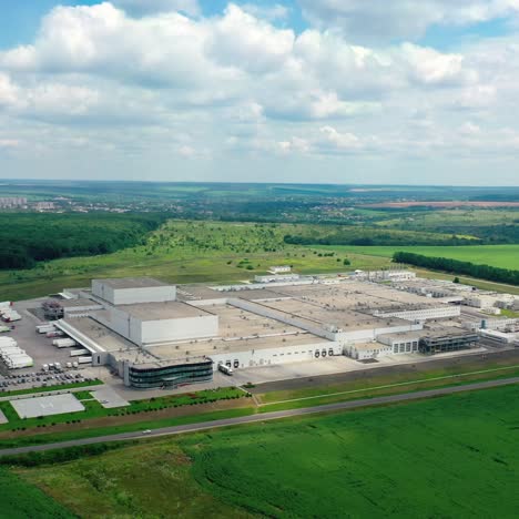 aerial shot of factory zone. view of industrial factory from above