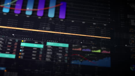 visuales de datos dinámicos para gráficos de información de negocios, gráficos animados e insights basados en datos para una maqueta de reunión de negocios. explore el mundo del comercio, las bolsas de valores y la criptografía