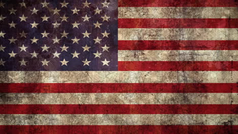 animation of repeating grunge textures over american stars and stripes flag