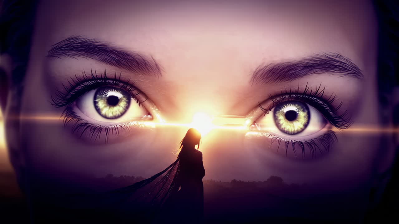 Woman with Glowing Eyes