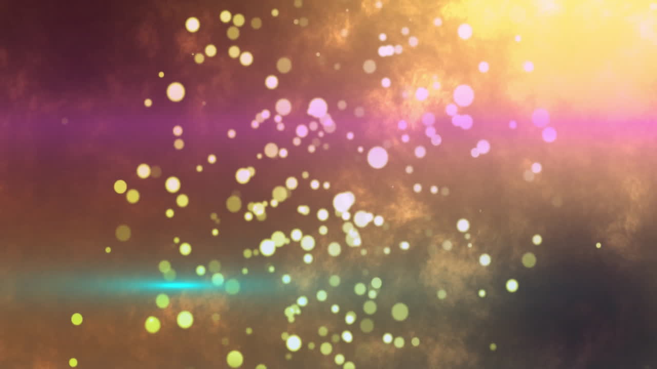 화려한 추상적인 배경 위에 반이는 보케 조명 애니메이션