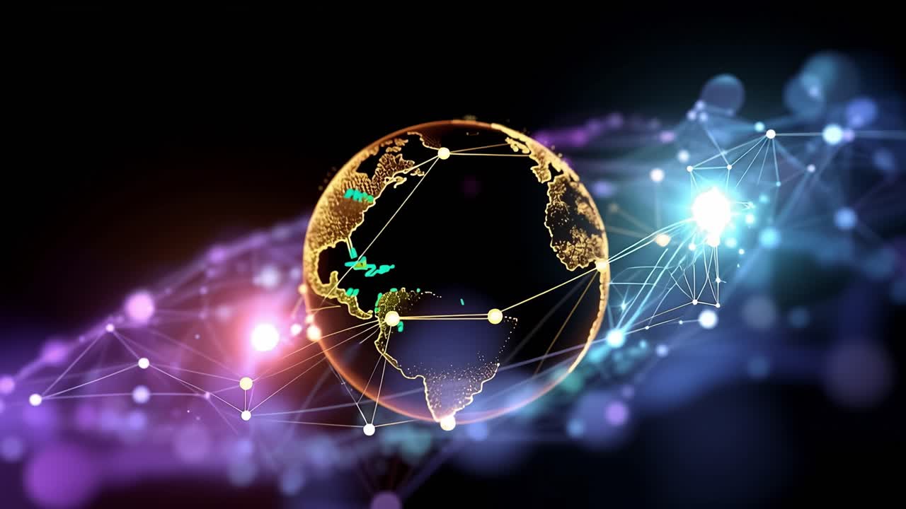 Digital Global Network Connection Around a Rotating Earth