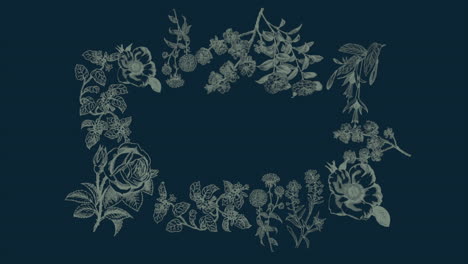 flores de primavera azul vintage