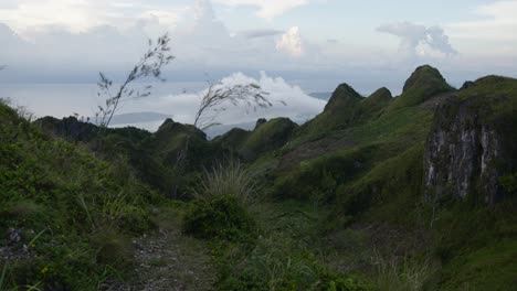 beautiful static shot of the view on osmeña peak in cebu island, philippines