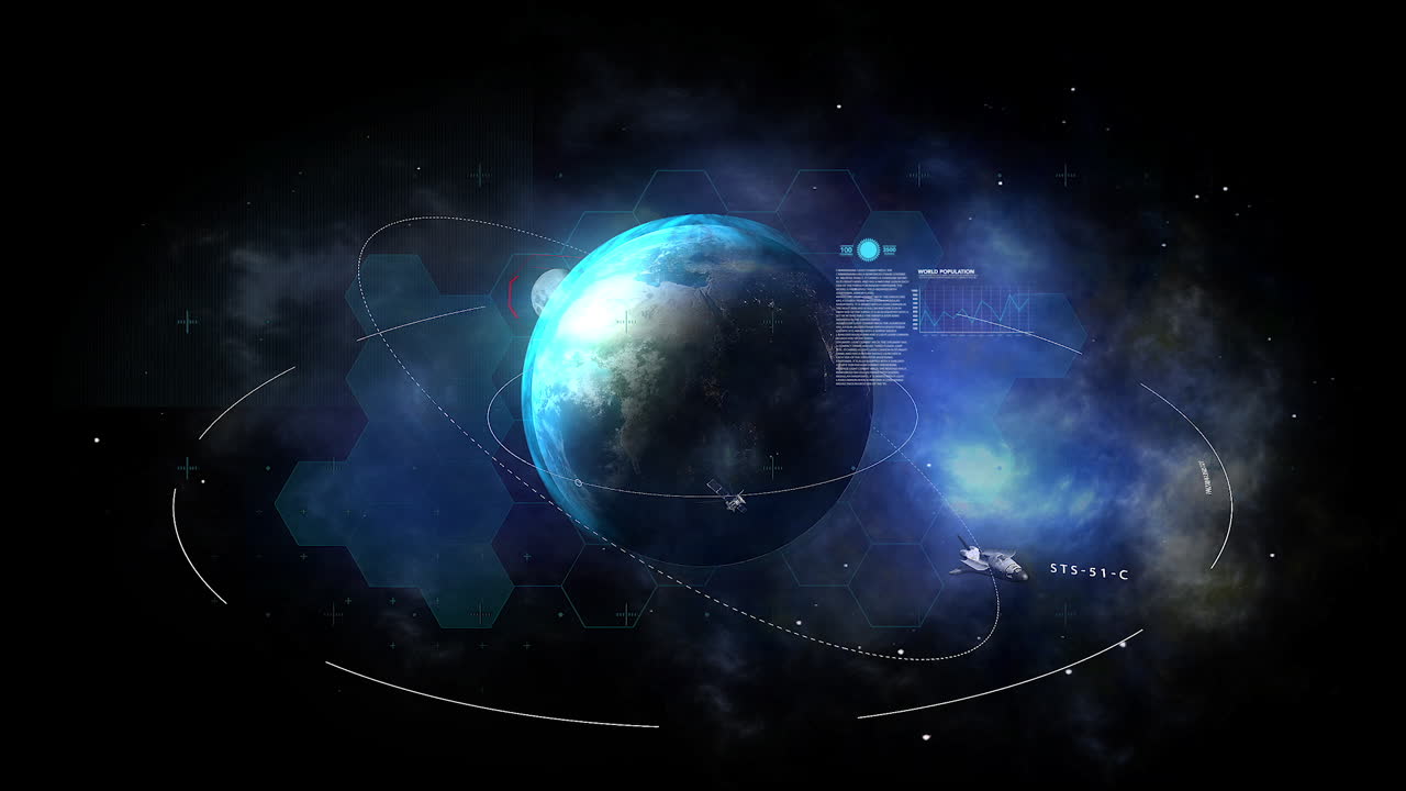 3D CGI planet earth HUD photo realistic