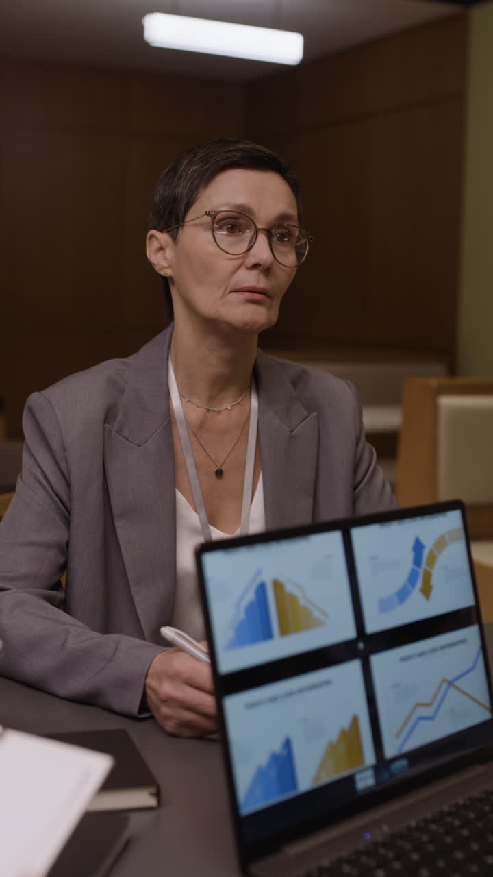 Business Meeting Presentation with Data Analysis