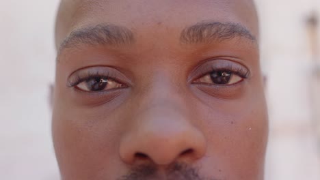 Portrait-of-happy-african-american-gay-man-looking-at-camera-and-smiling,-slow-motion