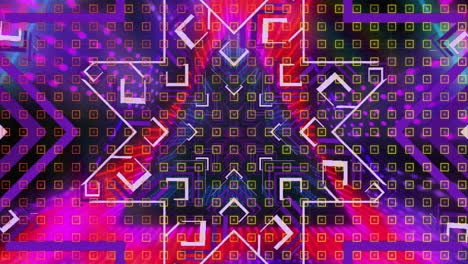 animación de túnel de triángulo digital y cuadrados sobre fondo negro