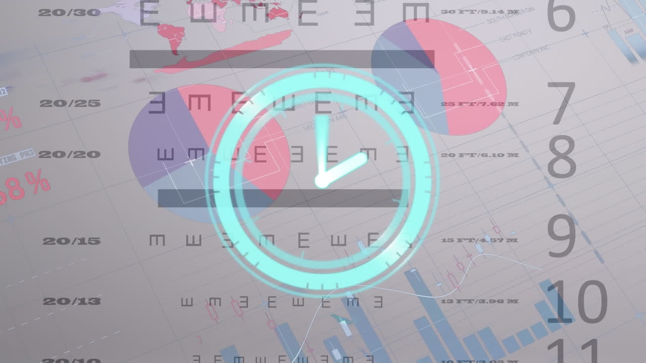 시계 상의 데이터 처리의 애니메이션