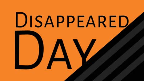 Animation-of-disappeared-day-text-and-man-silhouette-over-stripes-on-orange-background
