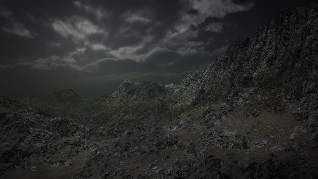 Vista da Montanha Numa Tempestade