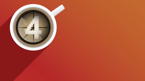 ilustración de taza de café con contador animado dentro
