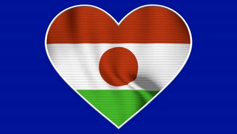 Niger Heart Love Flag Loop - Realistic 4K flag waving in the wind