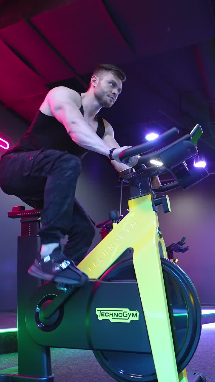 Man riding bike at gym