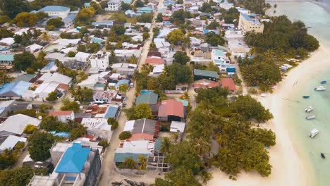 drone shots of the maldivian island thuslusdhoo, near the capital male, maldives