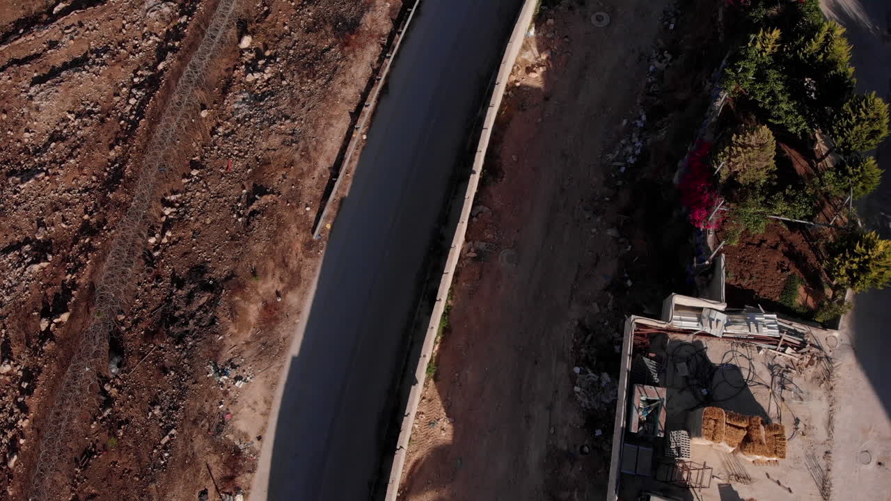 Flying close to security wall in Jerusalem
