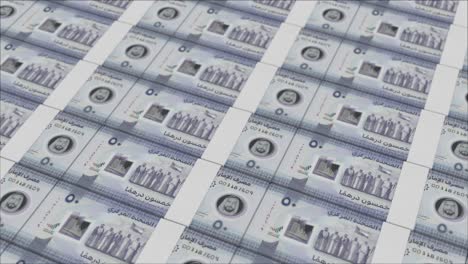 50-Billetes-De-Dirham-De-Los-Emiratos-Árabes-Unidos-Impresos-Por-Una-Prensa-Monetaria