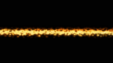 animation of bright and glowy horizontal stream of fire moving from left to right