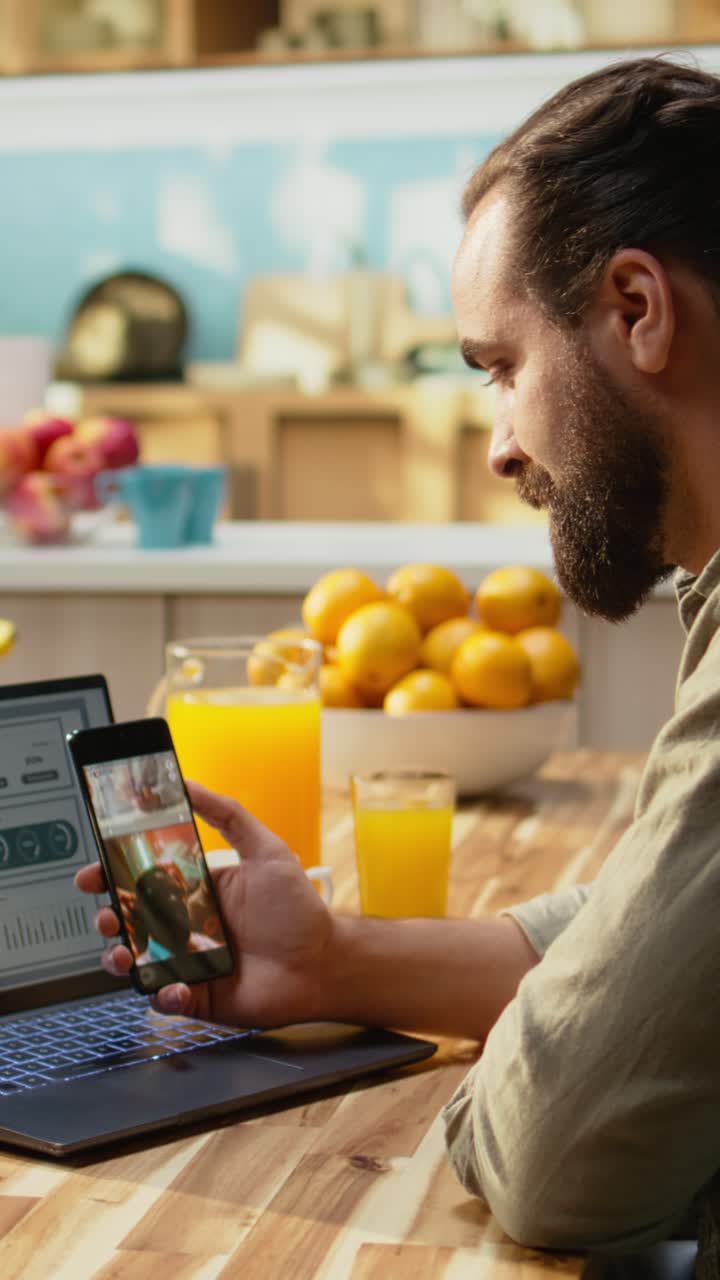 Vertical Video Adult doomscrolling, short engaging videos, social media smartphone app