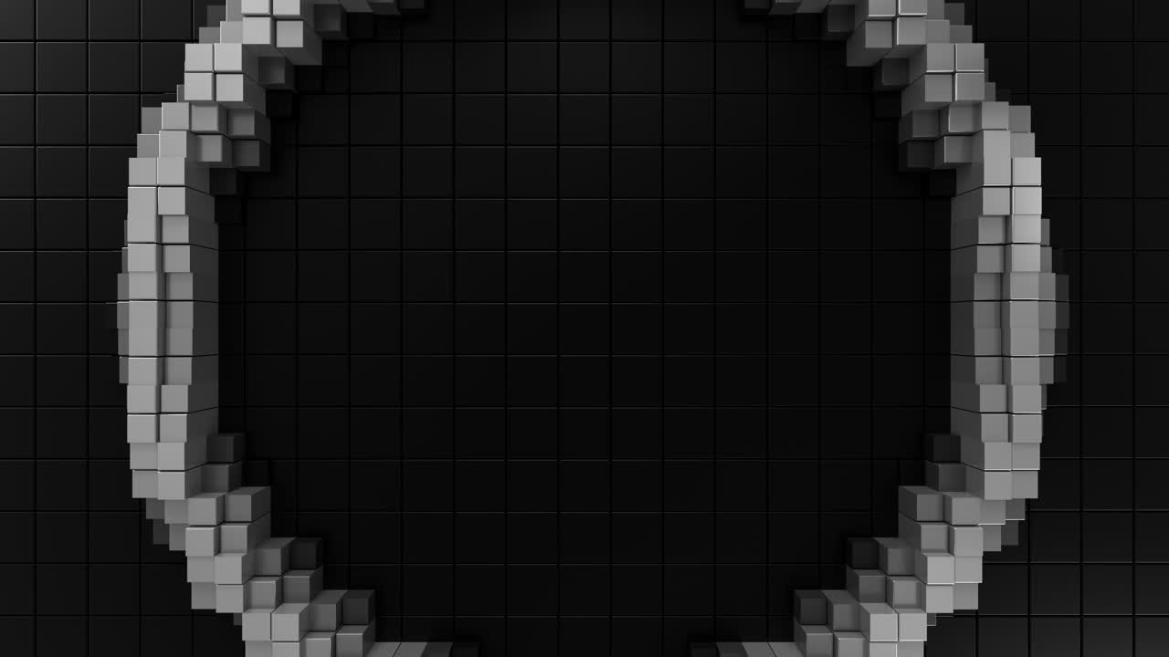 Gray Minimal Glowing Ring Seamless Abstract 3D Loop. 3D rendering