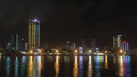 night cityscape of a vietnamese city