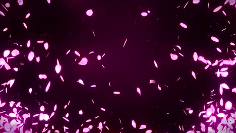 los pétalos de los cerezos en flor cayendo sobre un fondo rosado, animación de brillo en bucle,
