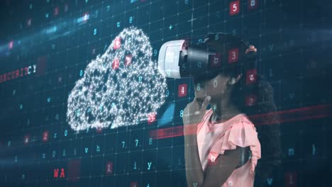 Girl-using-virtual-reality-headset-and-digital-screen