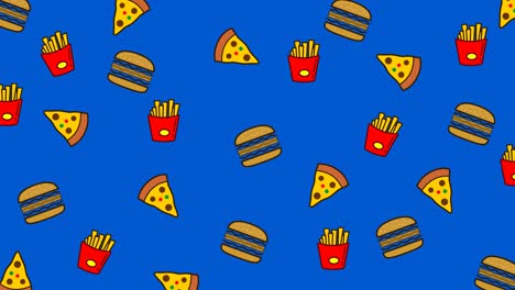 el fondo del icono de comida chatarra animado mínimo.