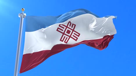 la bandera de mari el agitando el viento en un bucle lento