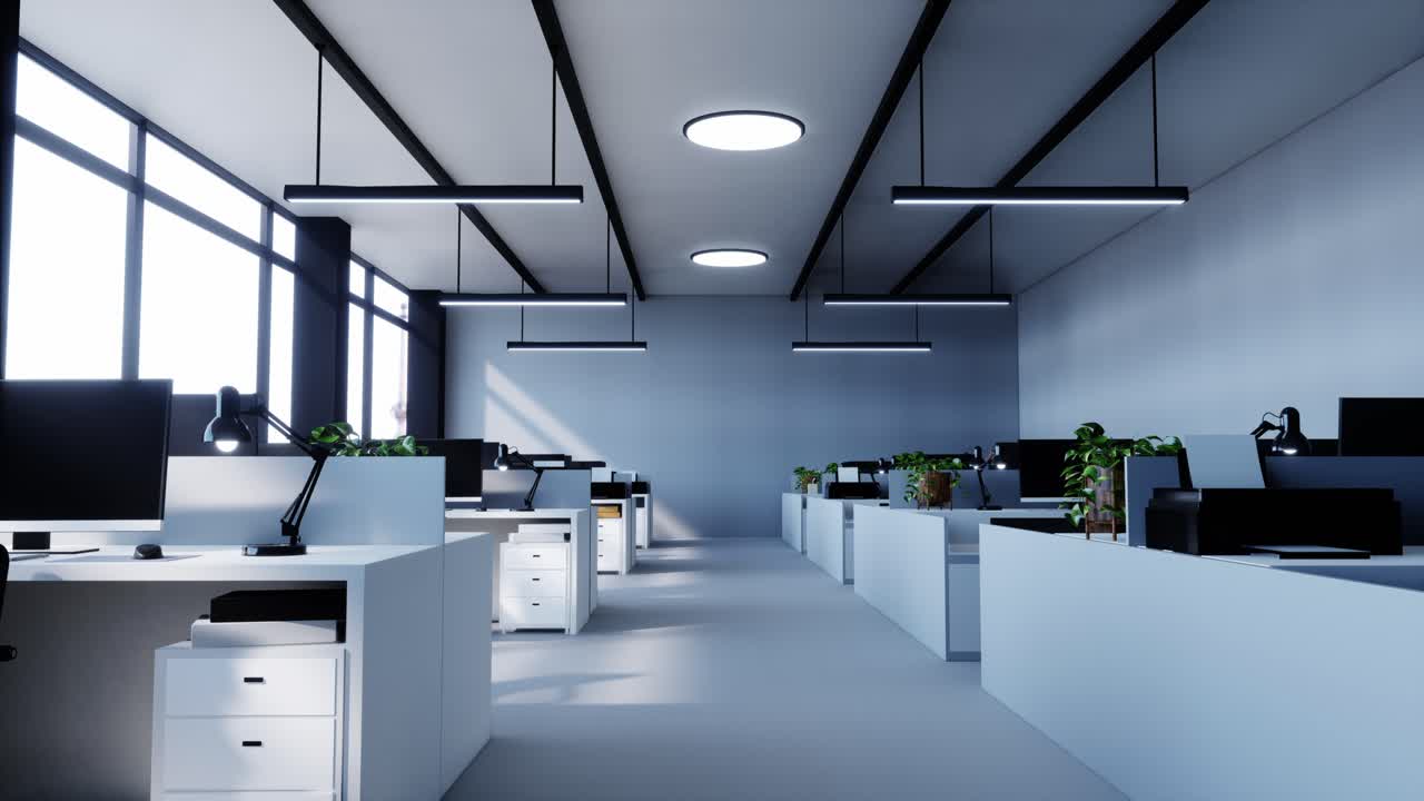Modern Empty Open-Plan Office Space