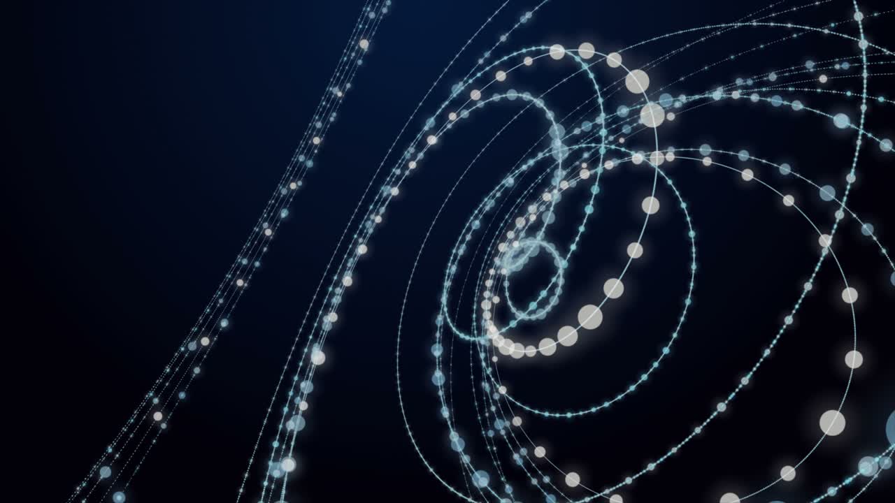 Futuristic animation with particle stripe object in slow motion, 4096x2304 loop 4K